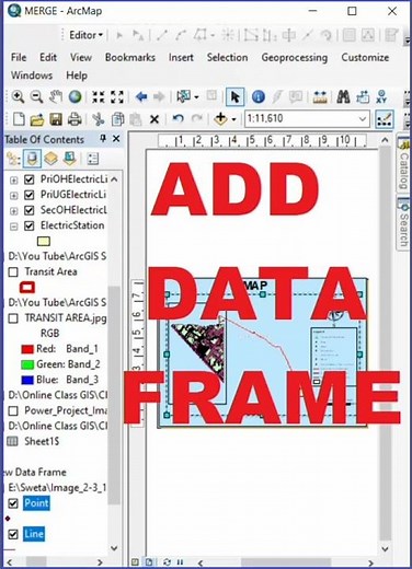 Add Data Frame in ArcGIS#ArcGIS #DataFrame #MapLayout #gismapping #sorts #trending #viral