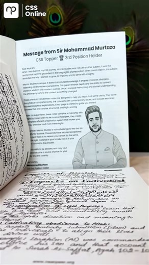 CSS_Nearpeer on Instagram: "CSS & PMS Islamic Studies Premium Handwritten Notes by CSS Sir Mohammad Murtaza (3rd Position | CSS 2017)🏆 Order Here: Shop.nearpeer.org 📘 What’s Inside the Complete Islamic Studies Notes Set ✅ Topic-Wise Long Notes – Comprehensive coverage of the complete CSS & PMS syllabus ✅ Past Paper Analysis – Prepare exactly according to what is repeatedly asked in the exams ✅ FPSC-Standard Solved Questions – High-scoring model answers written to match examiner expectations ✅