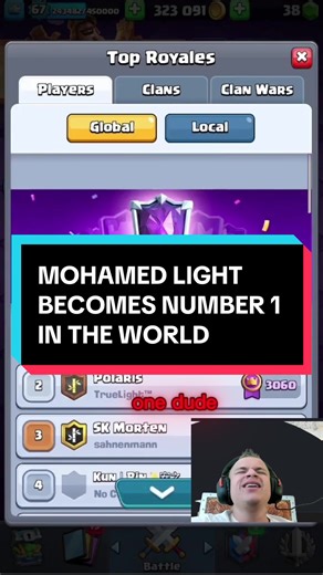 Mohamed Light Becomes Number 1 in Clash Royale
