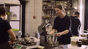 Woman Cook Works Modern Industrial Kitchen Stock Footage Video (100% Royalty-free) 1100332529 | Shutterstock