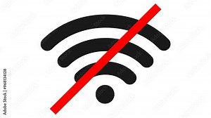 No Internet Connection NO Wifi Connection Not Available Animated Icon Sign on Transparent Background with Alpha Channel