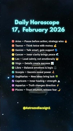 🌟 February 17, 2026 Horoscope for All 12 Zodiac Signs 🔮Bold Moves, Balance & Intuition! #zodiacsigns