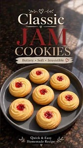 BUTTERY JAM COOKIES 🍪 | Eggless & Easy Cookie Recipe #shorts #viral #cookies
