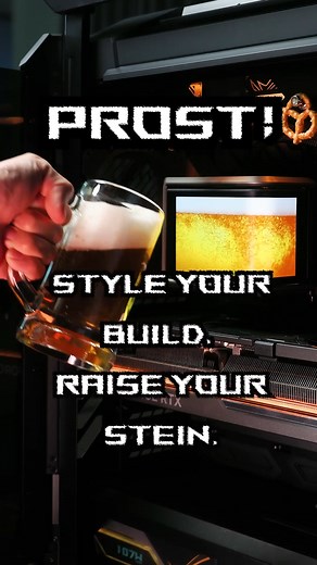 🍺🥨🖥 Creativity’s on tap this #Oktoberfest!​ Pour your style into our AIO cooler screen and raise a stein! (with soda if you’re underage😉). ​ Don't have one? Fret not, whip up a design with AI, share it online and score points!​ Let's go! 👉 rog.gg/trick-out-your-build​ ​#ROG #BTF #TrickOutYourBuild #Z890 | ASUS Republic of Gamers