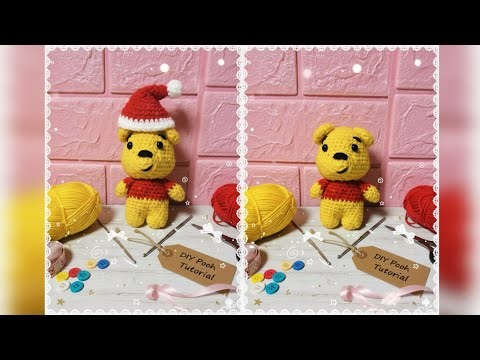 Crochet Pooh Bear Plushie | Easy Amigurumi Tutorial (Holiday Edition) Part 1