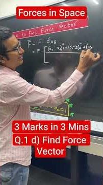 Find Force Vectors || Non Coplanar Force System || Forces in Space || Itna Padh le Pass ho jaayega
