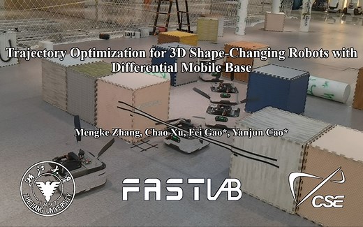 Trajectory Optimization for 3D Shape-Changing Robots with Differential Base