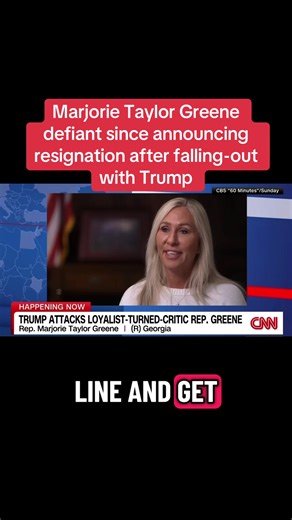 GOP Rep. Marjorie Taylor Greene stood defiant in her first interview since announcing her resignation from Congress, making clear she's not afraid to speak out on the issues that made President Donald Trump