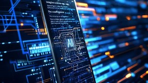 AI Machine Concept Visualization As Digital Technology of Deep Learning Cyber Database Stock Footage - Video of communication, data: 321173358