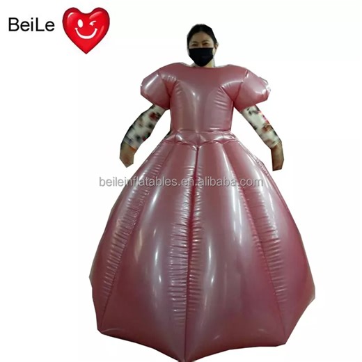 BeiLe PVC Pink Inflatable Dress for Adult Party Costume