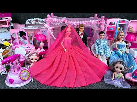 Satisfying with Unboxing Barbie Wedding Day Dress Up, Wardrobe & Doll House Playset | Review Toys