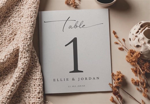 Minimalist Wedding Table Numbers | Elegant Reception Decor (digital Download) - Etsy Canada