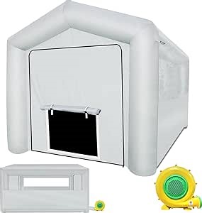 Waterproof Inflatable Paint Booth 13x8.2x8.2ft Portable Spray Tent with 750W Air Blower for Auto Parts, Furniture and Other Painting Works