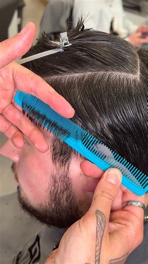 Why we use diagonal sections. Starting your haircuts at the front and working diagonally backwards encourages the flow of your haircut backwards. #hairdressingscissors #scissors #haircutting #barbershop barberlife | Quartered Steels