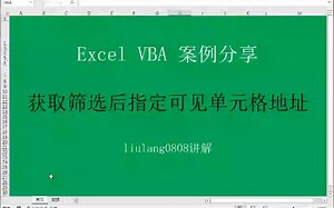 Excel VBA：获取筛选后指定可见单元格地址