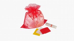 Water soluble laundry bags for infection control including water...