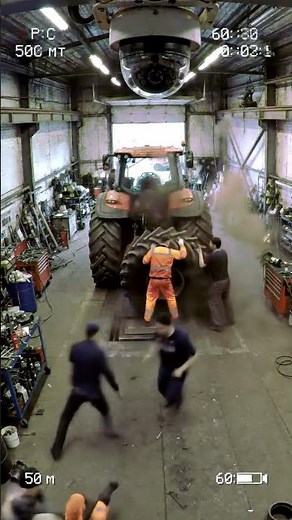 seconds before tractor tire explodes during service #accidentday #tire #tractor