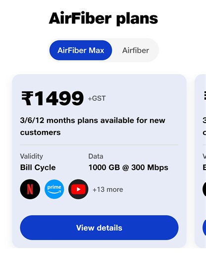 Good News - Jio is upgrading eligible AirFiber customers ODU with AirFiber Plus C6 UBR ODU free of cost