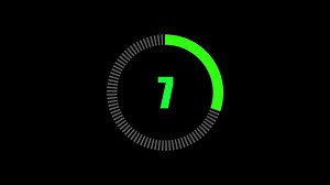 Download video countdown counter with rounded corners for 10 to 1 on a black background. for free