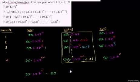 Finite geometric series word problem: social media