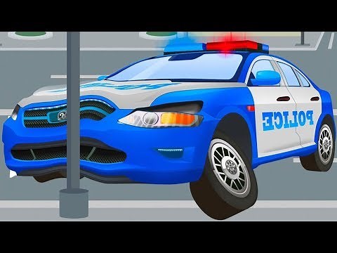 The Blue Police Car - Cars & Trucks Cartoons - Vehicle & Chi Chi Car for children Part 4