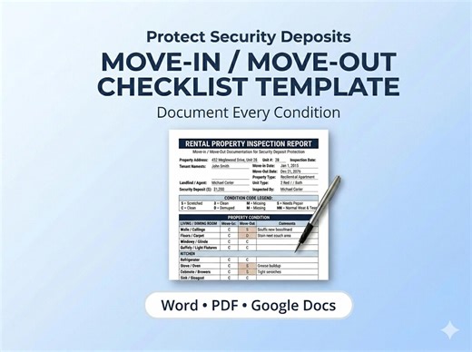 Move in Move Out Checklist & Apartment Inspection Checklist – Rental Property Inspection Report (word, Docs, PDF) - Etsy
