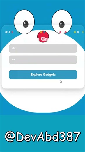 Doraemon Glassmorphism Login with Eye-Tracking! 💻 #html #css #js #shorts #webdevelopment #coding