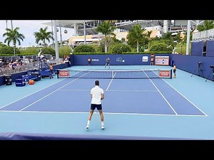 Benoit Paire vs Gijs Brouwer Miami Court Level View Highlights R1 Qualies