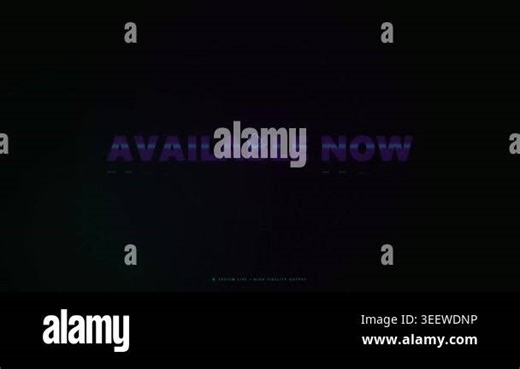 Available now text animation with digital interface elements, futuristic motion graphic design Stock Video Footage - Alamy