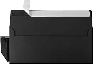 Amazon.com : 50 Pack #10 Self-Seal Business Envelopes, Black, 4-1/8 X 9-1/2 Inches, Square Flap Envelopes with Peel & Seal, Perfect for Standard Mailing, Checks, Invoices, Letters, Statements, Windowless. : Office Products