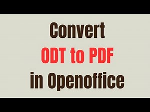 How to Convert ODT to PDF in Openoffice || ODT to PDF
