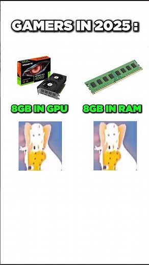 8GB IN RAM VS 8GB IN GPU #pc #pcbuilding #pcgaming #benchmark #cpu #computer #gpu #intel