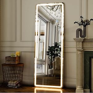 [Hot Item] LED Standing Dressing Make up Mirror for Bedroom/Cloakroom -Dimmable & 3 Color Lighting/Wall Mounted Full Body Mirror