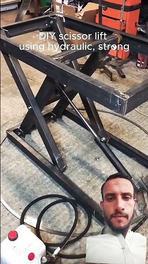 DIY scissor lift using hydraulic, strong...
