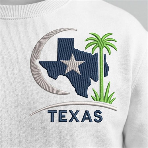 Texas Palm Tree Embroidery Design, State Pride Apparel File (digital Download) - Etsy