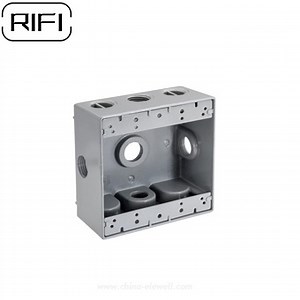 [Hot Item] 5holes Extension Aluminum Two Gang Weatherproof Threaded Box
