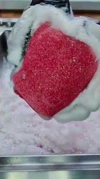 Red Sponge Foam Crush ASMR | Satisfying Soap Bubbles & Sink Cleaning Sounds