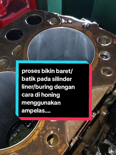 beginilah bikin baret pada cylinder liner engine block ps125 truck canter #honing #cylinder #engine #block #mitsubishi #truck #canter #berandatiktok #storymekanik #tiktokviral #capcut #fyp
