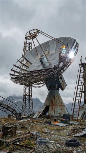 Abandoned Broken Satellite Dish #ai #robot #aitools #building #aibuilding #viral