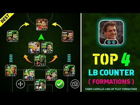 Top 4 Long Ball Counter Best Formation In eFootball 2026 💥🥵 | Fabio Capello Best Lbc Formation