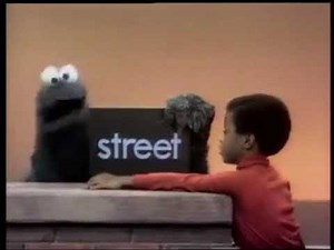 Classic Sesame Street - Cookie Monster and the word "street" (1972)