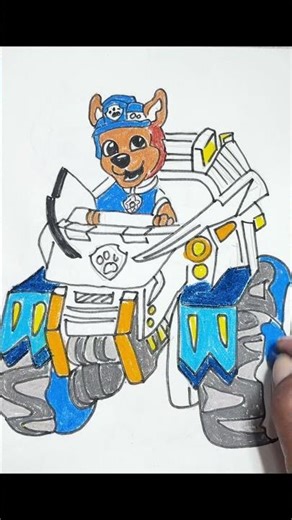 How to draw Chase - Paw Patrol #shorts #shortsfeed #pawpatrol #chase