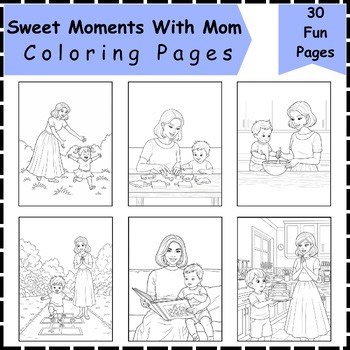 Mother’s Day Coloring Pages | Sweet Moments With Mom Coloring Activity For Kids