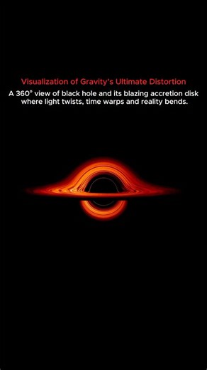 Cosmic Byte | Experience a 360° view of a black hole and its blazing accretion disk, showing how extreme gravity bends light, warps time, and distorts... | Instagram
