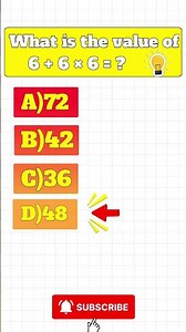 Only 1% Can Solve This 🤯 | 6 + 6 × 6 Math Quiz