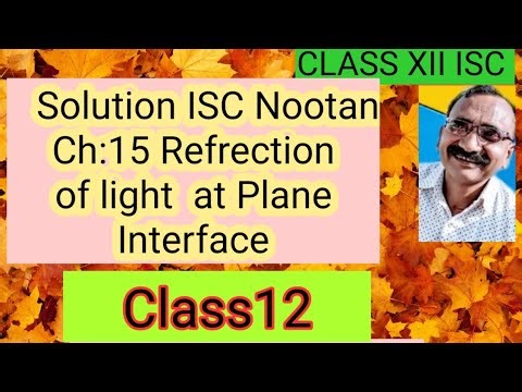 ISC Physics / Solution Of Refraction of light at Plane interface/ Solution Of Ch15: ISC12 Nootan