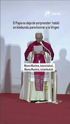 El Papa habla en kimbundu para honrar a la Virgen