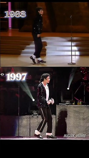 Michael Jackson Moonwalk Motown 25 Vs 1997 History Tour #shorts #billiejean #mj #moonwalk