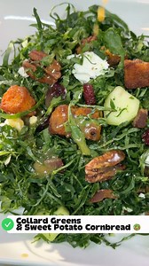 11K views · 132 reactions | Collard greens, cornbread, and sweet tea are iconic staples in Southern culture. I took my love for these classics and put them into a salad 綾 Shopping list and sweet tea vinaigrette recipe is in the comments ⬇️ | Spilling the Sweet Tea | Facebook