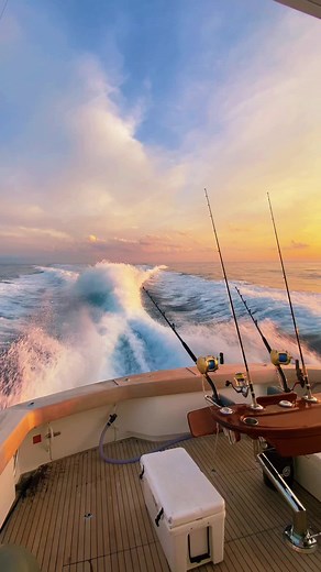 Serene Sunset on the Ocean: A Perfect Fishing Experience